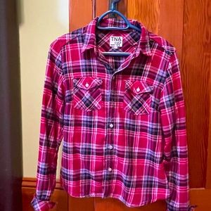 TNA size medium plaid flannel shirt